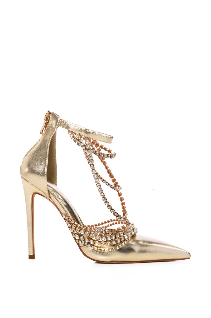 AZALEA WANG OLEA GOLD DIAMOND DRIP PUMP IN GOLD