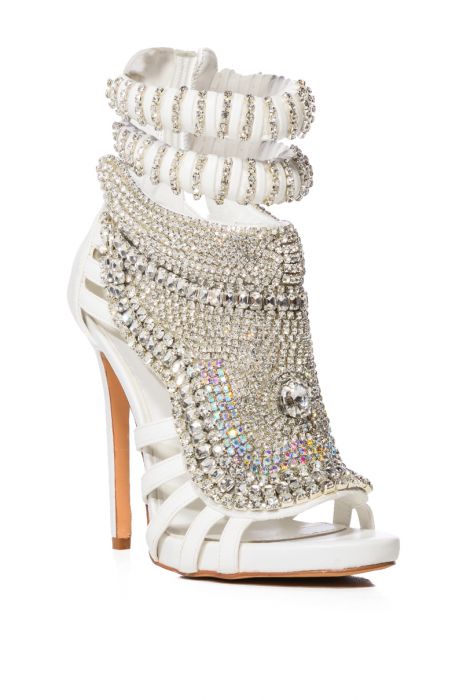 AZALEA WANG PUSH YOUR LUCK STILETTO SANDAL IN WHITE