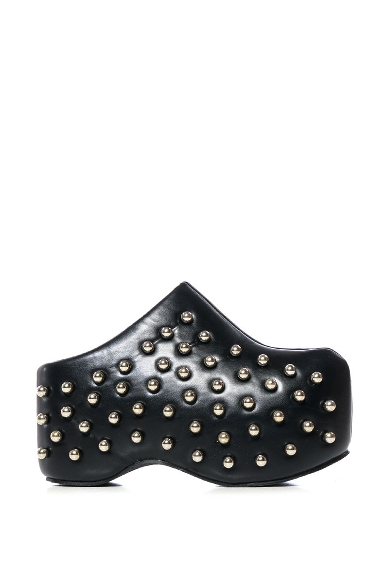 AZALEA WANG ROMESCO BLACK EMBELLISHED CLOG