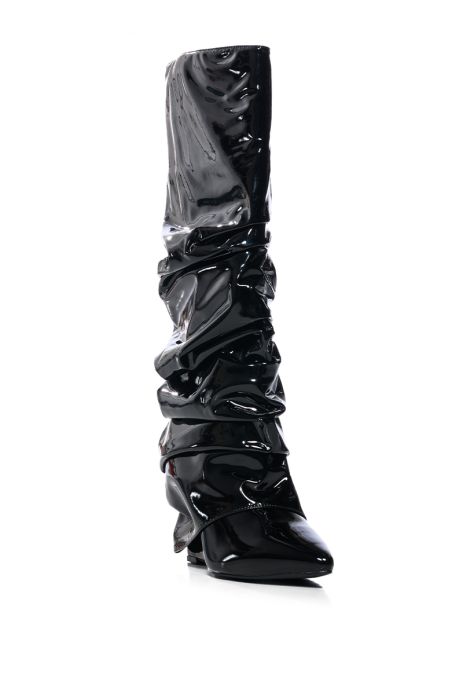 AZALEA WANG SIF SLOUCH WEDGE BOOT IN BLACK