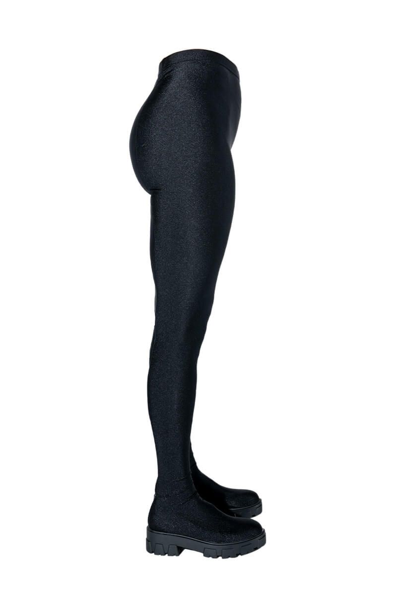 AZALEA WANG STAR STRETCH FLATFORM PANT BOOT IN BLACK