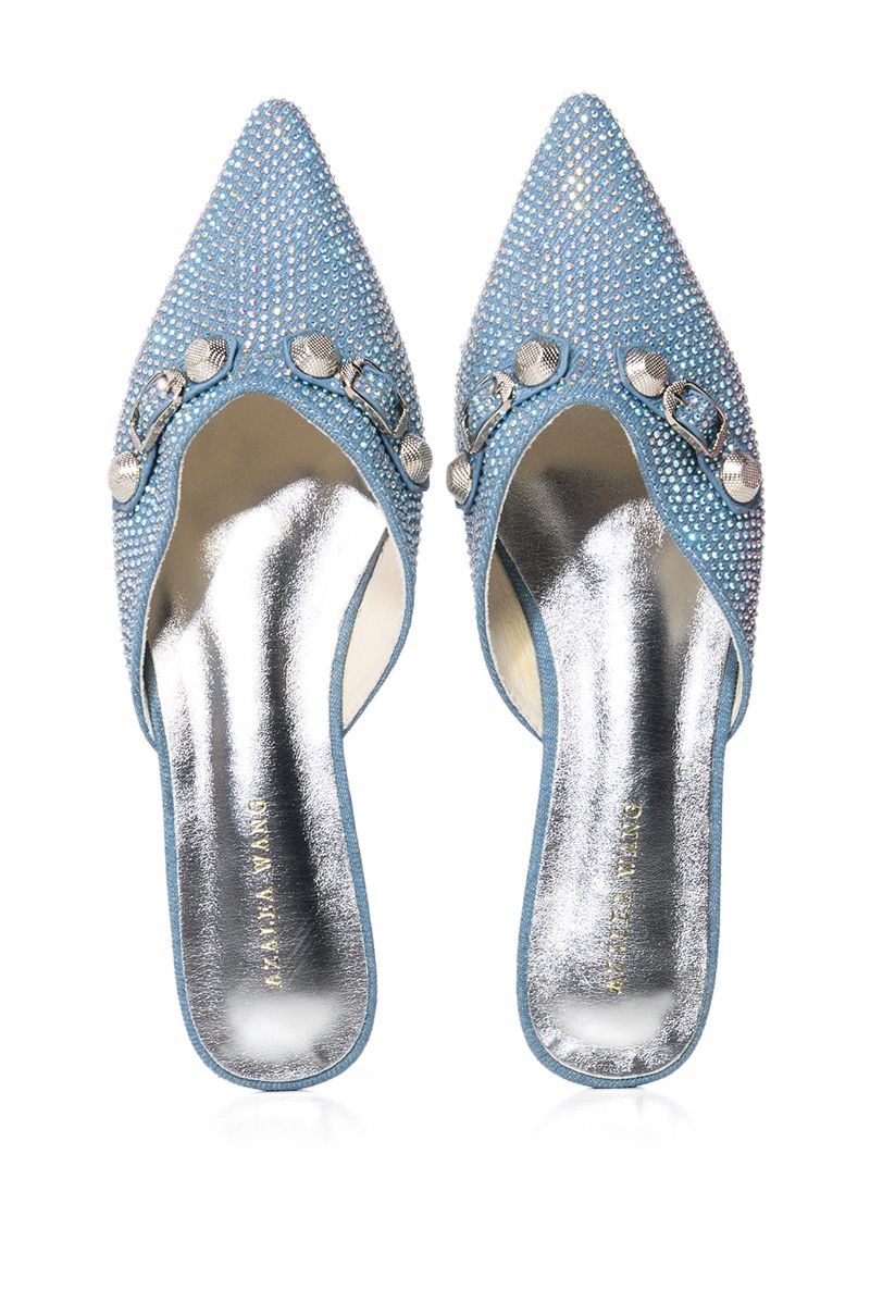 AZALEA WANG SUPER CHIC SLIP ON FLAT IN DENIM