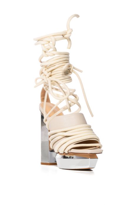 AZALEA WANG TAHITI CHUNKY PLATFORM ROPE SANDAL IN NUDE