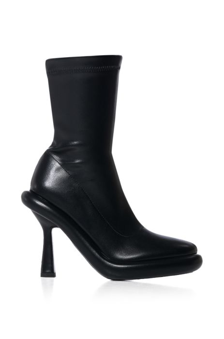 AZALEA WANG TARROW STILETTO PU BOOTIE IN BLACK