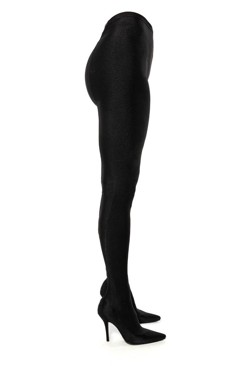 AZALEA WANG STAR STRETCH STILETTO PANT BOOT IN BLACK