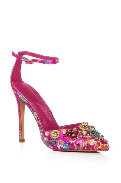 AZALEA WANG TEA TIME EMBELLISHED STILETTO PUMP IN FUCHSIA