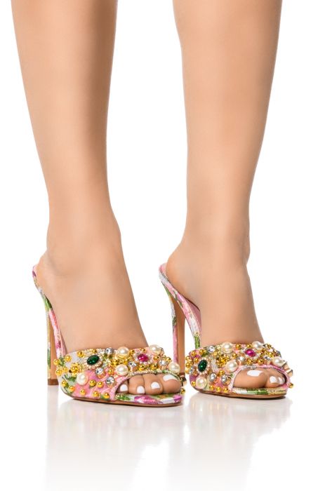 AZALEA WANG THE GOOD LIFE EMBELLISHED MULE PUMP IN PINK
