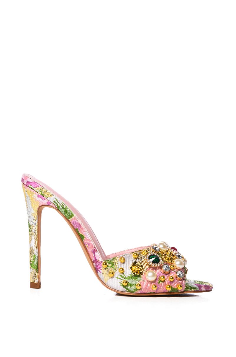 AZALEA WANG THE GOOD LIFE EMBELLISHED MULE PUMP IN PINK