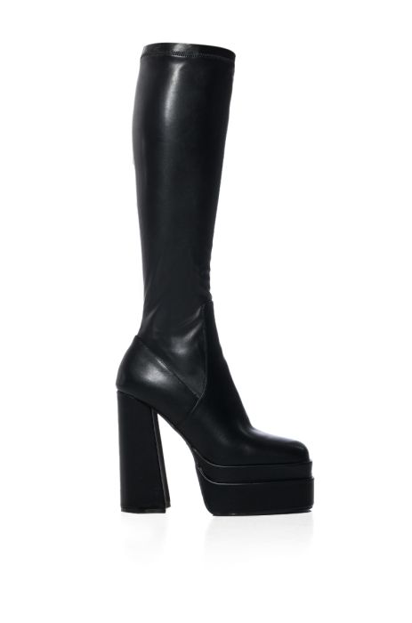 AZALEA WANG TO THE MAX CHUNKY STRETCH BOOT WITH 4 WAY STRETCH IN BLACK