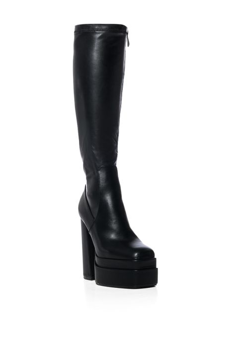 AZALEA WANG TO THE MAX CHUNKY STRETCH BOOT WITH 4 WAY STRETCH IN BLACK