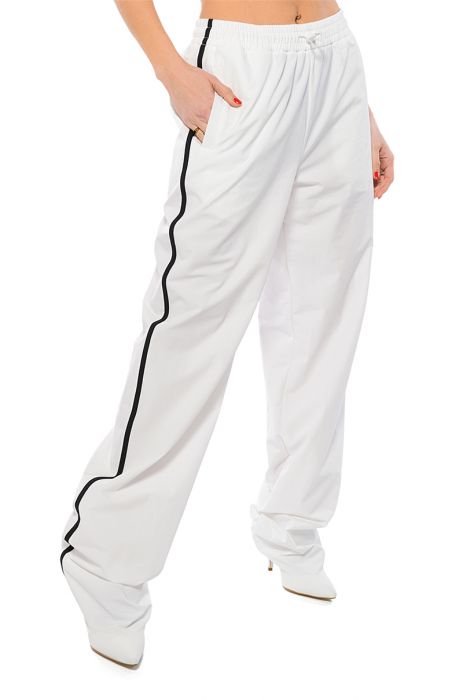 AZALEA WANG TRACK PANT BOOT IN WHITE