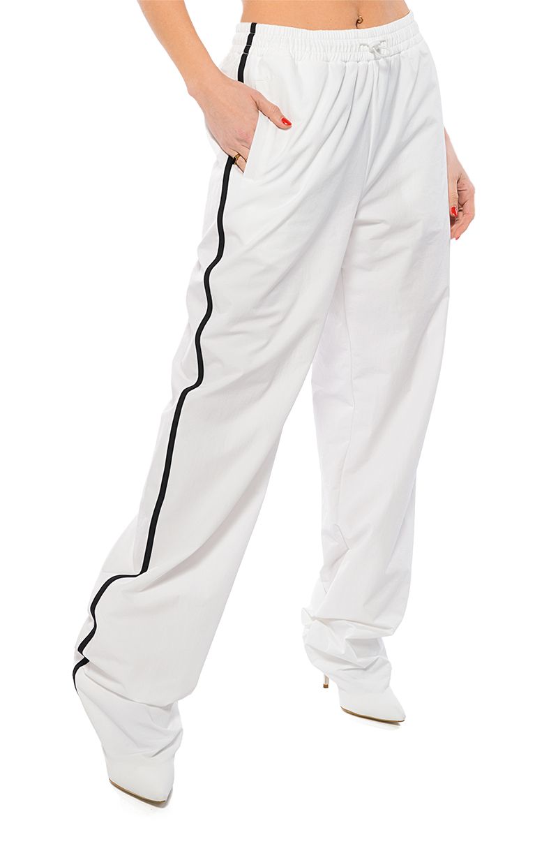 AZALEA WANG TRACK PANT BOOT IN WHITE