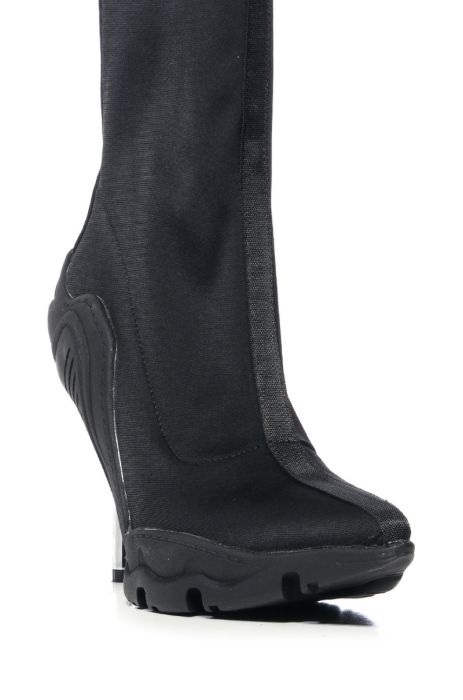 AZALEA WANG WILBER BOOTIE WITH STRETCH NEOPRENE IN BLACK