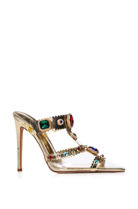 AZALEA WANG ZYA EMBELLISHED GEM PVC PUMP IN MULTI