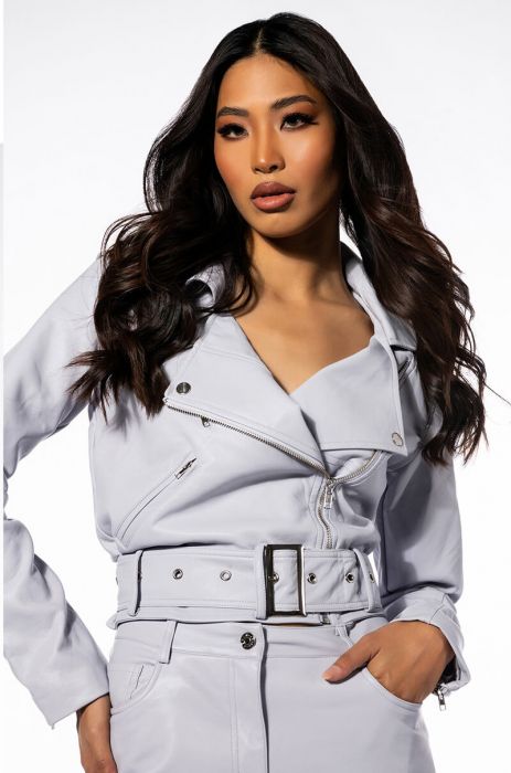 BE ABOUT IT MOTO JACKET in light purple