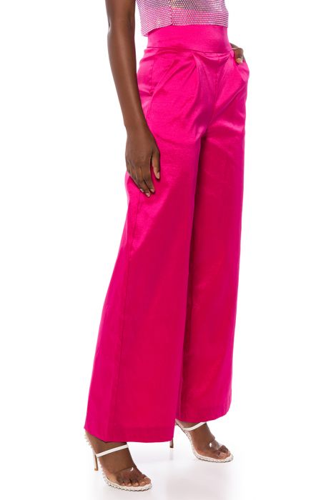 BIG BOOTY HIGH WAIST WIDE LEG TROUSER in pink