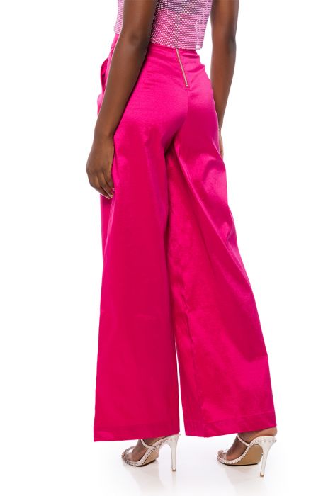 BIG BOOTY HIGH WAIST WIDE LEG TROUSER in pink