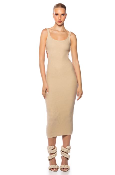 BOSSA NOVA OPEN BACK MAXI DRESS IN CREAM, BLACK