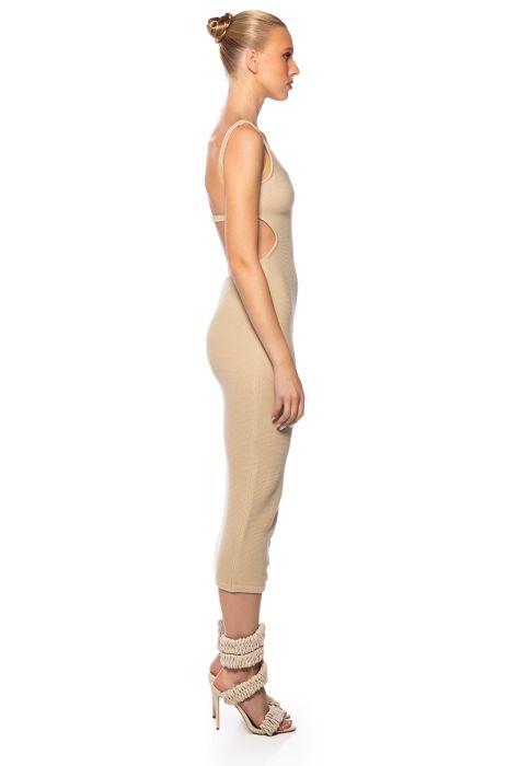 BOSSA NOVA OPEN BACK MAXI DRESS IN CREAM, BLACK