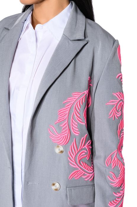 BOWERY EMBROIDERY TRENCH in GREY