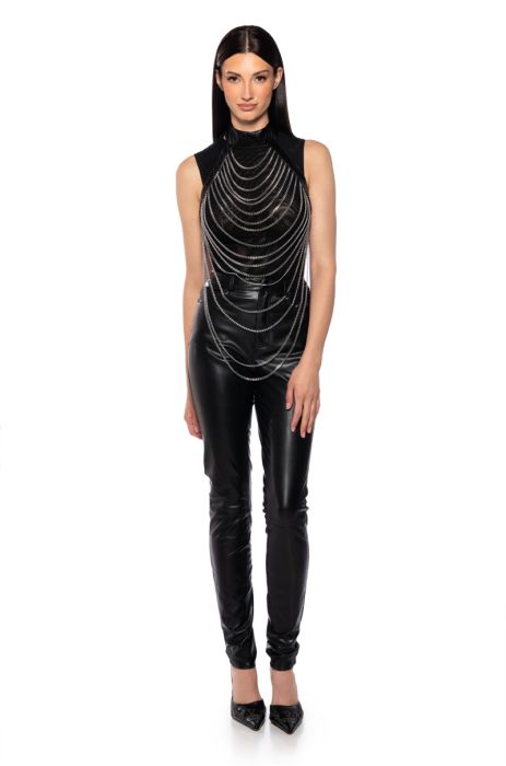 BUTTERY FAUX LEATHER PANTS WITH 4 WAY STRETCH IN BLACK