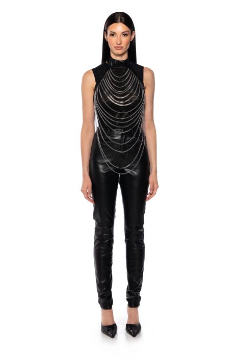 BUTTERY FAUX LEATHER PANTS WITH 4 WAY STRETCH IN BLACK