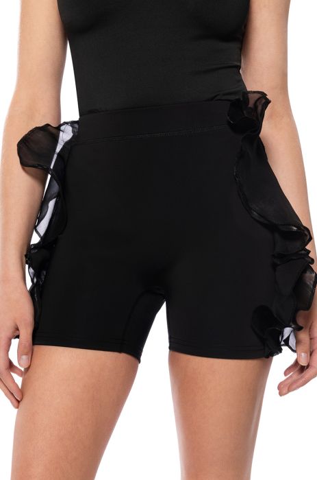 CAMELLIA BIKER SHORTS IN BLACK