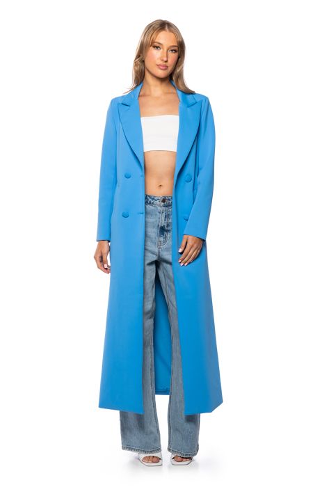 COCOA BUTTER SCUBA TRENCH IN BLUE