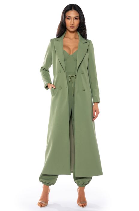 COCOA BUTTER SCUBA TRENCH IN GREEN