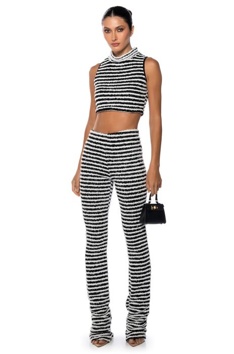 CUT HIM OFF FLARED PANT in black white
