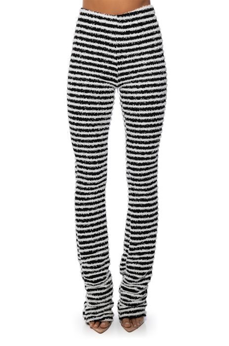 CUT HIM OFF FLARED PANT in black white