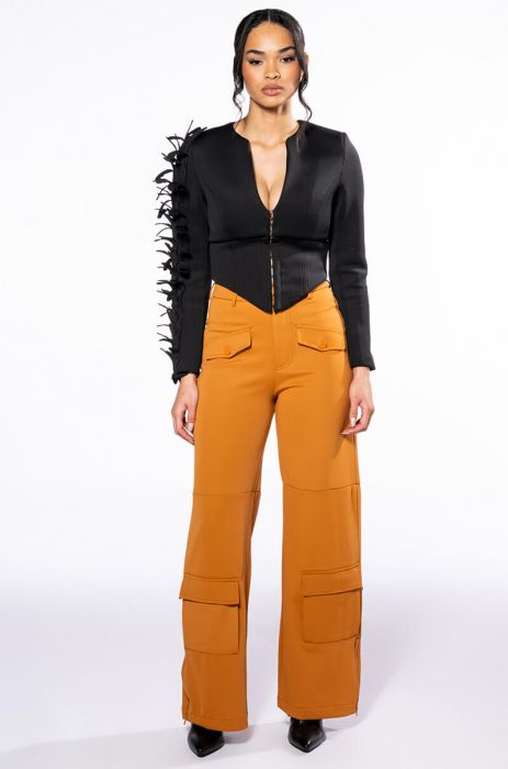 ELEVATED CARGO PANTS IN RUST