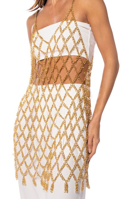 ELODIE CHAIN MINI DRESS IN GOLD