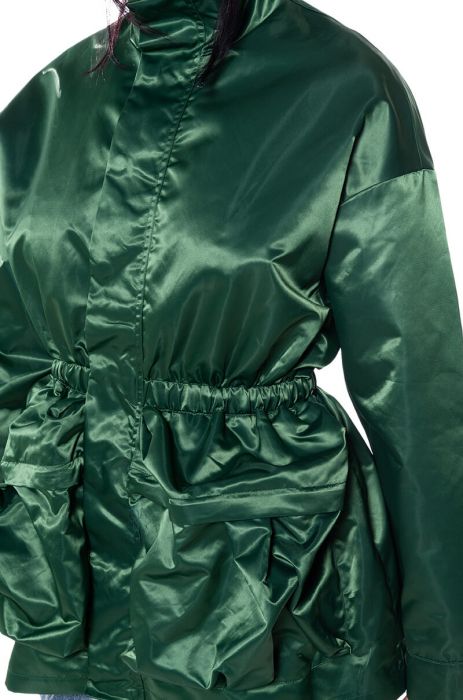 EMERALD CITY CINCHED NYLON JACKET in olive