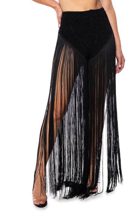 GLIMPSE OF ME FRINGE SHORTS IN BLACK