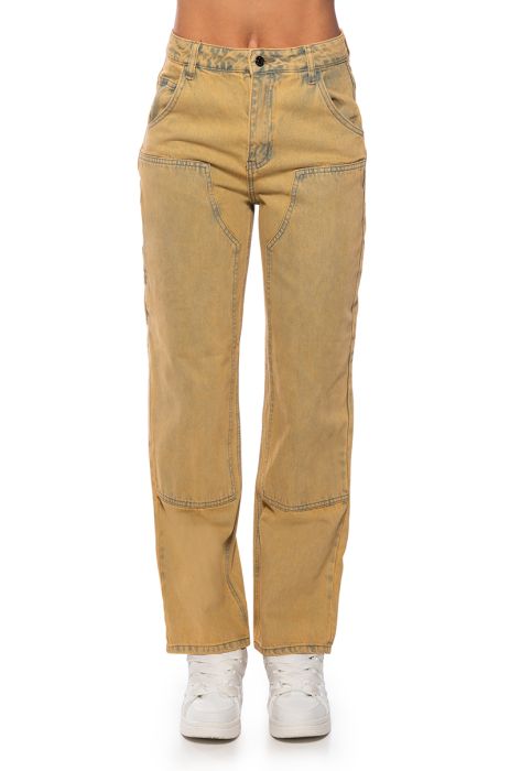GOETHE MIXED WASH HIGH RISE DENIM IN BROWN