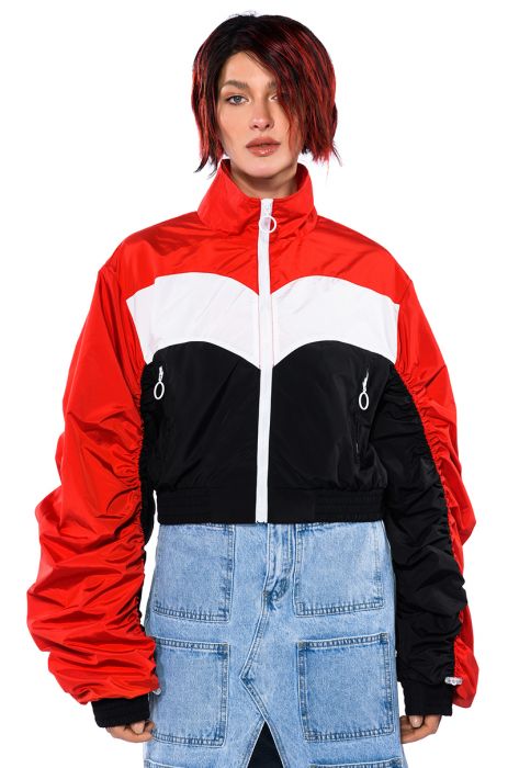 GOLD MEDAL SPORTY BOMBER in RED BLACK