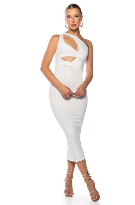 HERE WE GO AGAIN DOUBLE LAYER MAXI DRESS IN WHITE