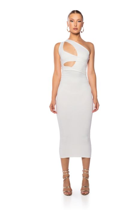 HERE WE GO AGAIN DOUBLE LAYER MAXI DRESS IN WHITE