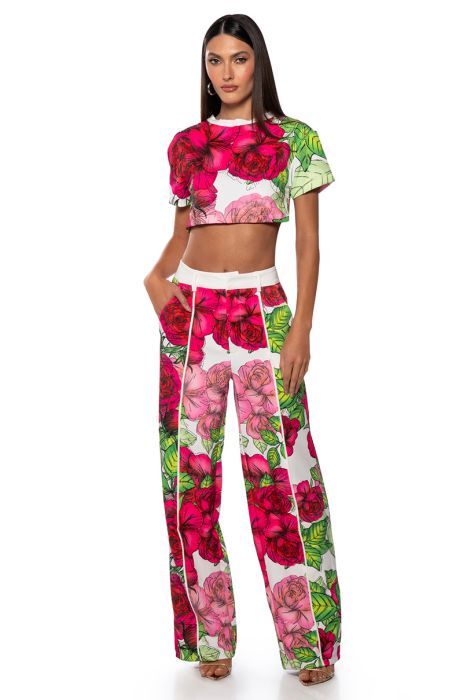 IN SEASON EMBELLISHED WIDE LEG TROUSER in multi
