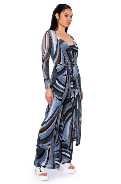 IT GIRL DUSTER in GREY MULTI