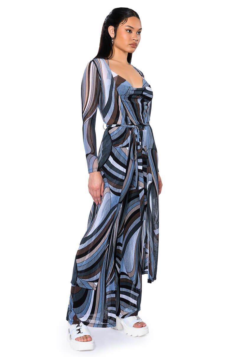 IT GIRL DUSTER in GREY MULTI