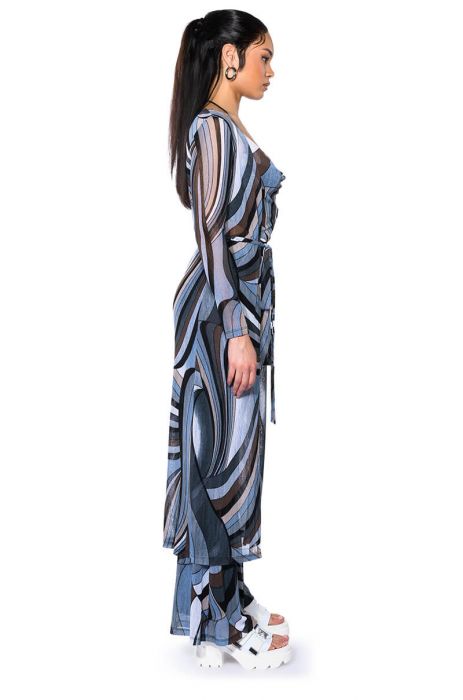 IT GIRL DUSTER in GREY MULTI