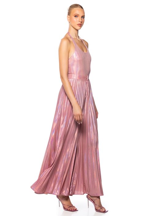KEIRA METALLIC PALAZZO PANT IN PINK