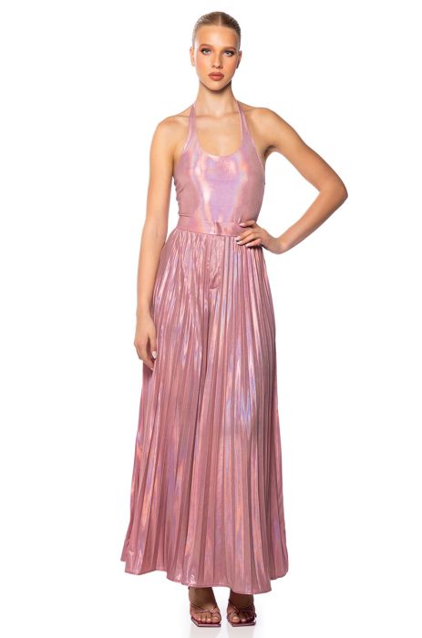 KEIRA METALLIC PALAZZO PANT IN PINK