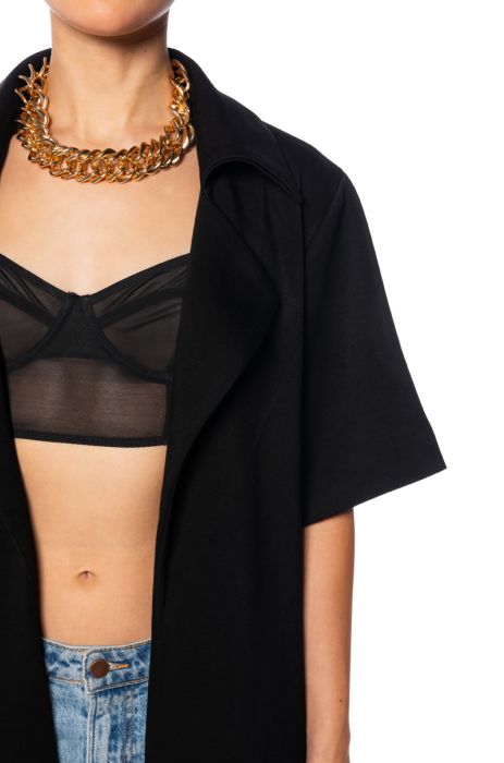 LET IT COME TRUE OPEN BACK DUSTER IN BLACK