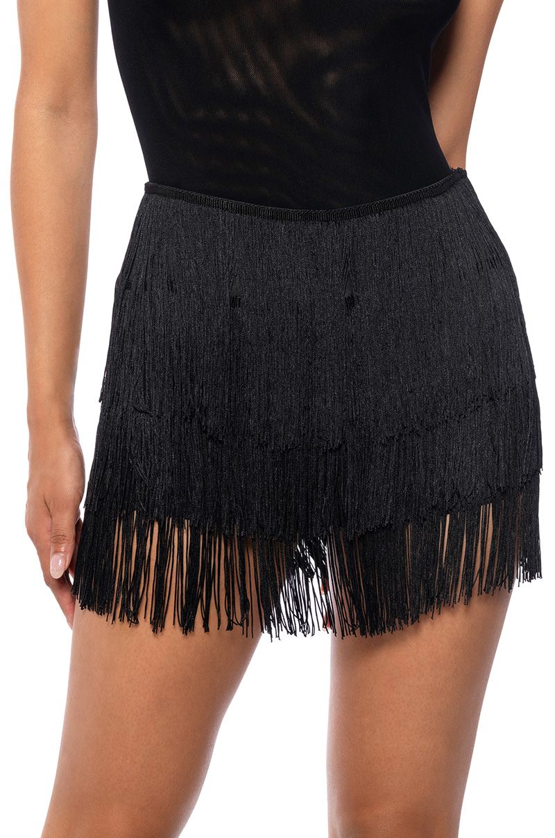 LOSE CONTROL FRINGE SHORT IN BLACK