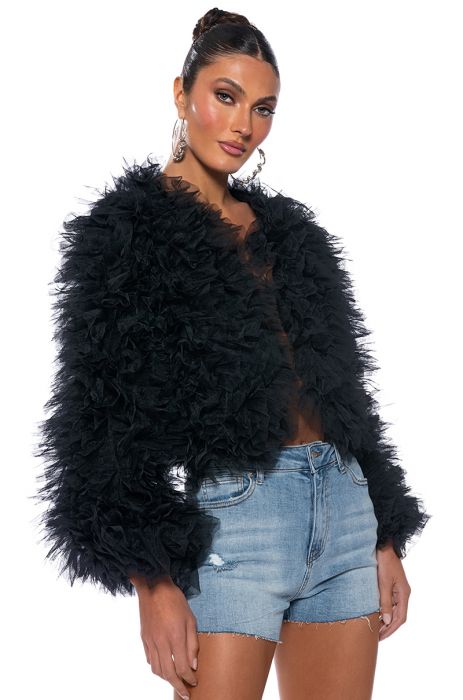 LOU LOU TULLE JACKET IN BLACK