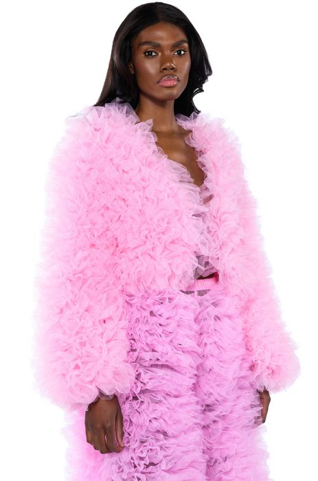 LOVE YOU LOU LOU TULLE JACKET IN PINK