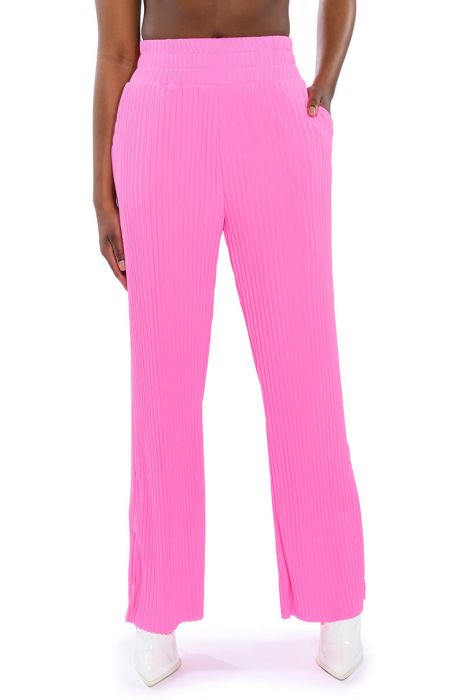 LUCY HIGH RISE WIDE LEG PANT in PINK